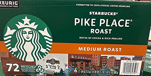 Starbucks Pike Place Roast K-Cups for Keurig , 1 Count (Pack of 72)